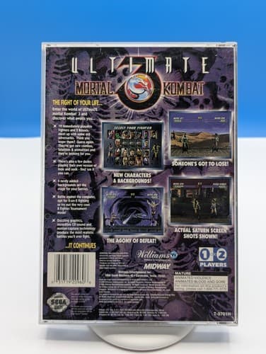 Midway Ultimate Mortal Kombat 3 Sega Saturn Disc & Back Art Only, Tested — photo 2