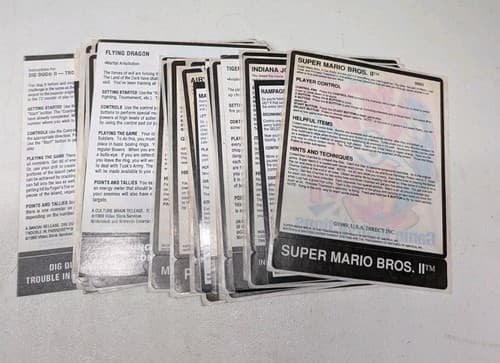 Lot Of 47 NES Quik Play Rental Instruction Stickers Unused Rare - Mario Bros II — photo 2