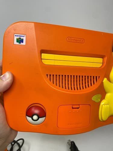 Nintendo 64 Pokemon Pikachu Limited Edition Orange/Yellow Console w/ Controller — photo 5