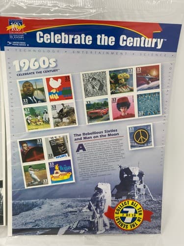 Sealed CELEBRATE THE CENTURY 1940-1990. Lot of 6 Sheets Set US Stamps NEW — photo 4