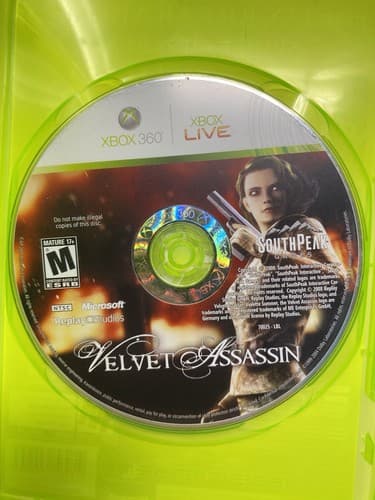 Velvet Assassin - Xbox 360 *Disc Only* CLEANED & TESTED Ships NEXT Day!
