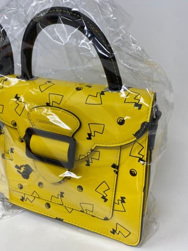 Samantha Vega Pikachu Yellow/Black Top Handle Satchel Bag, Buckle, Silver HW — photo 3