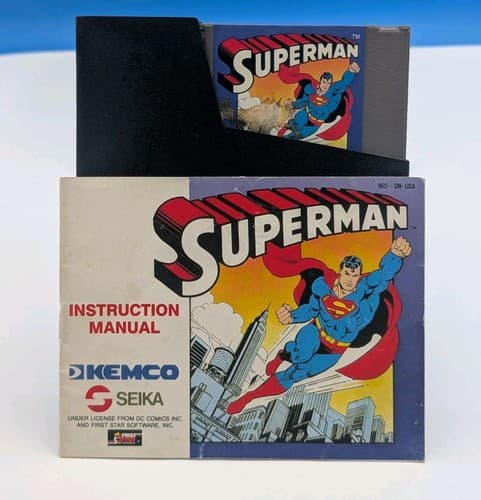 Superman NES Game (Nintendo Entertainment System) NES Cartridge & Manual