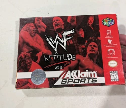 WWF Attitude Nintendo 64 N64, 1999, Cart And Box, No Manual, Tested