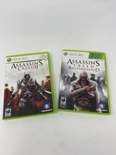 Xbox 360 Game Lot Of 2 Bundle Assassin's Creed 2 Brotherhood Cleaned & Tested