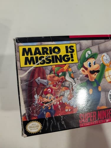 Mario Is Missing Super Nintendo SNES Complete in Box - Damaged Box, W/ Poster — photo 3