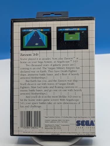 Zaxxon 3-D Sega Master System Game, Box, Manual Tested — photo 2