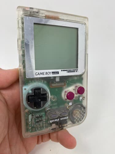 GameBoy Pocket Skeleton Famitsu Model-F Console Japan - Tested Working JPN