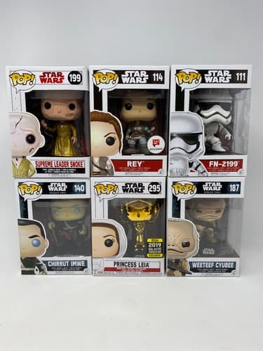 Funko Pop! Star Wars Vinyl Figures Lot of 6 - Princess Leia Rey FN-2199