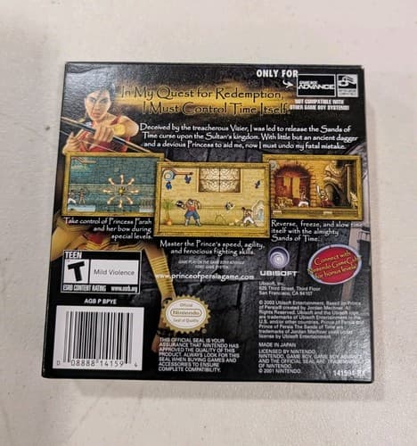 Prince Of Persia Sands Of Time Nintendo GameBoy Advance CIB No Box Tray — photo 5