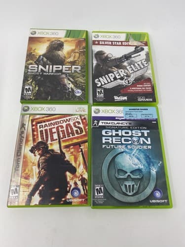 Lot Of 4 Tom Clancy Xbox 360 Ghost Recon Rainbow Six Vegas Sniper Elite