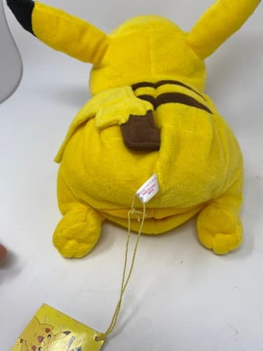 Pokémon Pikachu Plush — Sitting, Open Mouth, Arms Down — TOMY — w/ Tags — photo 5