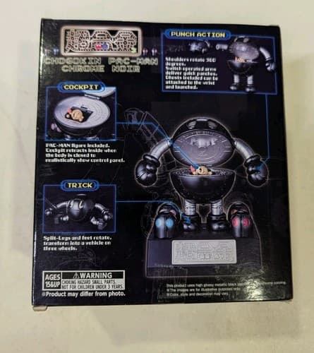 Bandai Chogokin Pac-Man Chrome Noir Figure Brand New Sealed Box No Game — photo 4