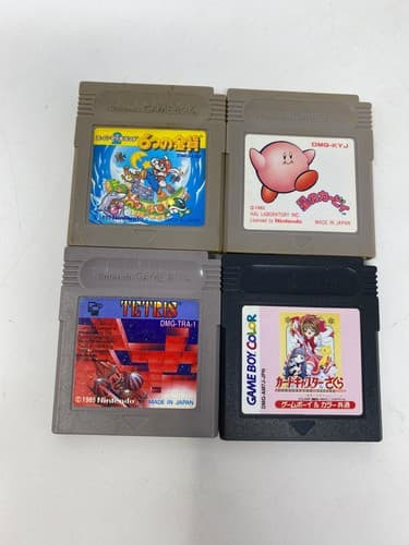 Nintendo Game Boy Japanese Game Lot 4 Cartridges Mario Kirby Tetris Japan JP