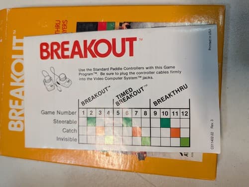 Breakout (Atari 2600, 1978) CX2622 - Complete In Box - Tested — photo 6