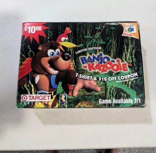 Banjo Kazooie Nintendo 64 Pre-Order T Shirt Box Only - Very Rare