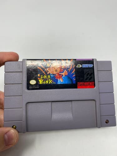 Super Bonk SNES 1994 Authentic Cartridge Only - Tested & Working — photo 2