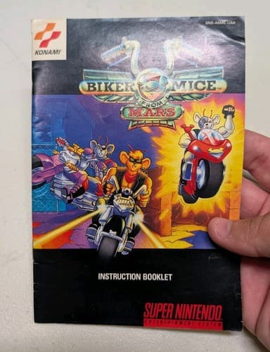 Biker Mice From Mars SNES Super Nintendo Instruction Manual Only Authentic — photo 2