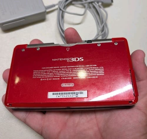 Nintendo 3DS Flame Red Handheld Console System, Tested With Charger — photo 7