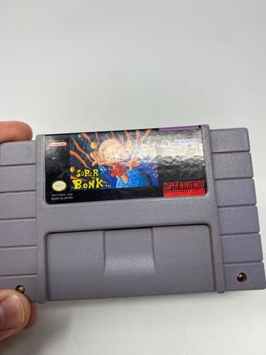 Super Bonk SNES 1994 Authentic Cartridge Only - Tested & Working — photo 3