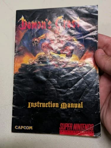 SNES Super Nintendo Demons Crest Instruction Booklet Manual Only Rare — photo 2