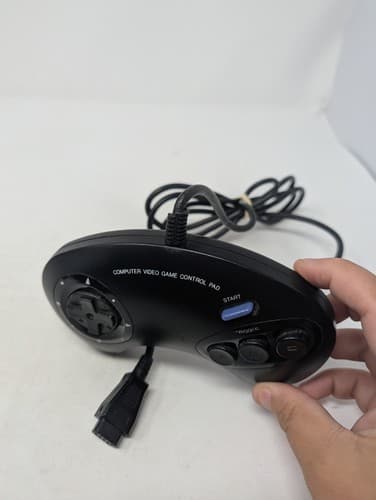 Sega Genesis Controller Wired Black With Red And Blue Buttons, Tested — photo 4