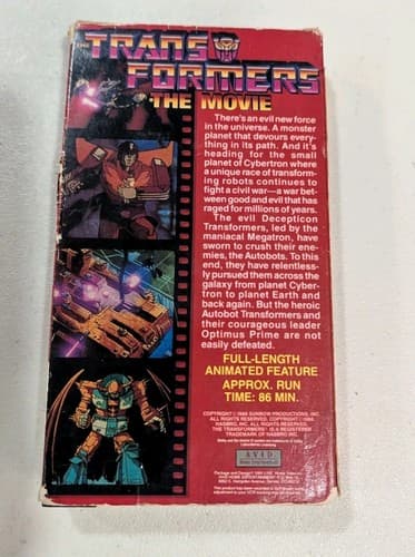 TRANSFORMERS THE MOVIE VHS F.H.E. VIDEO PETER CULLEN LEONARD MIMOY 80'S ANIME — photo 5